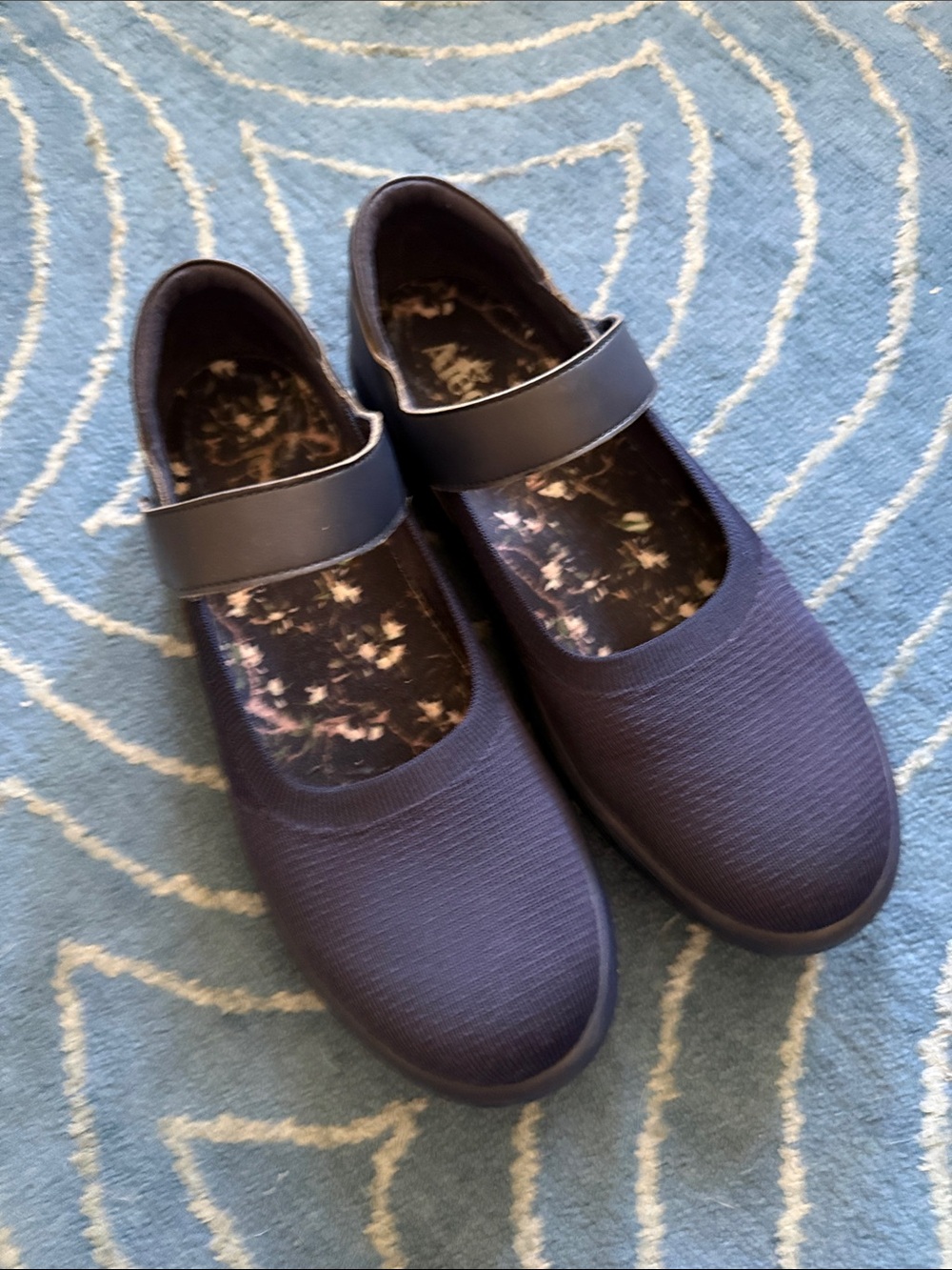 Alegria Navy Blue Mary Jane Flats
